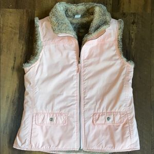 Gap Reversible Pink/Brown Faux Fur Vest SzM